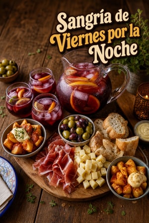 Sangría de Viernes por la Noche con Tabla de Tapas Españolas