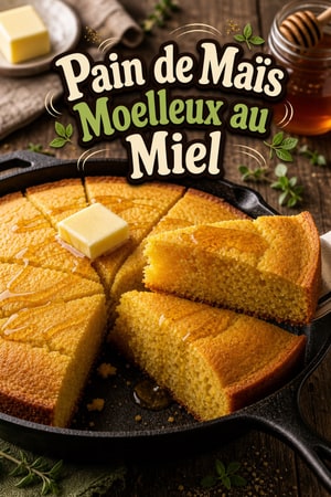 Pain de Maïs Moelleux au Miel et Babeurre en Poêle de Fonte