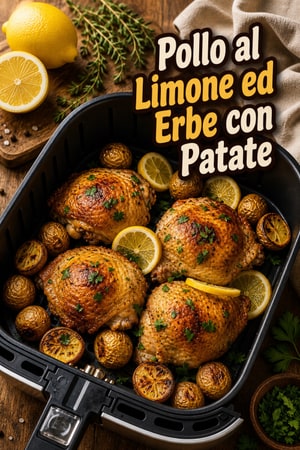 Pollo al Limone ed Erbe con Patate in Friggitrice ad Aria