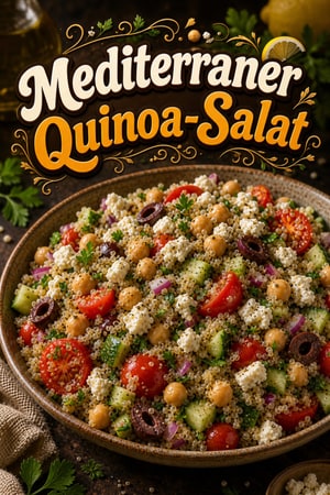 Mediterraner Quinoa-Salat mit Kichererbsen und Feta