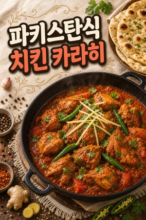 파키스탄 정통 치킨 카라히 레시피: 신선한 생강의 풍미