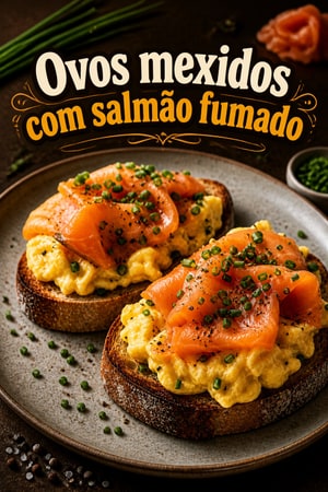 Ovos Mexidos Cremosos com Salmão Fumado e Cebolinho