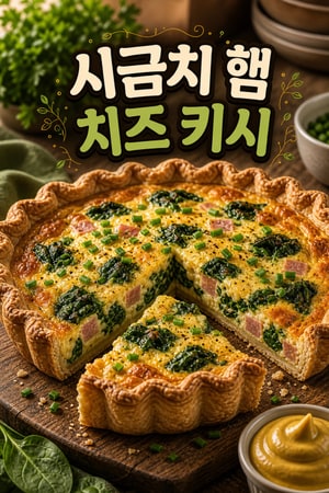아침용 시금치 햄 치즈 키시(9인치) — 간단하고 실용적 미리 준비 가능한 레시피로 손쉽게 만드는 방법