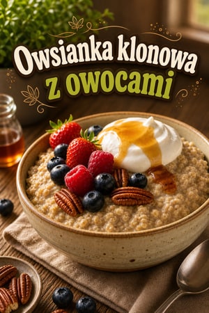 Kremowe płatki owsiane z syropem klonowym z wolnowaru