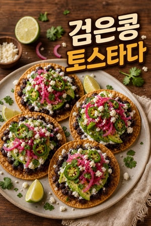 검은콩 토스타다와 절인 야채