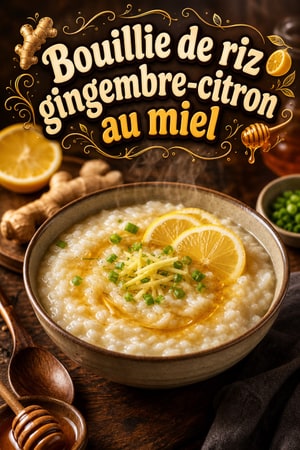 Bouillie de riz gingembre-citron au miel apaisante
