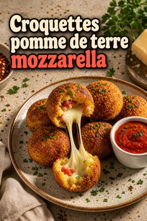 Croquettes de pommes de terre fourrées à la mozzarella