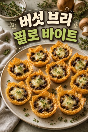 버섯과 브리 필로 바이트 - 우아한 전채요리