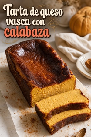 Tarta de queso vasca con calabaza