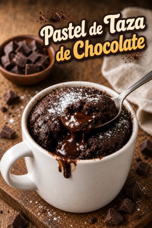 Pastel de Taza de Chocolate Derretido con Centro Gooey