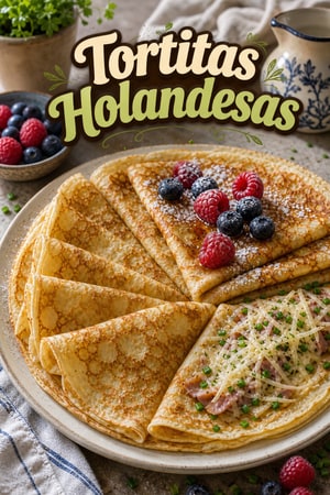 Tortitas Holandesas Auténticas con Ingredientes Dulces y Salados