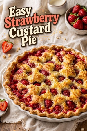 Easy Strawberry Pour-Over Pie with Buttery Crust
