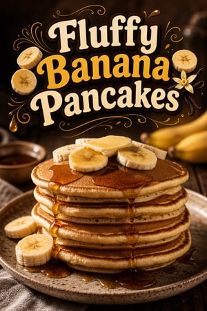 Fluffy Banana Pancakes with Vanilla and Buttermilk