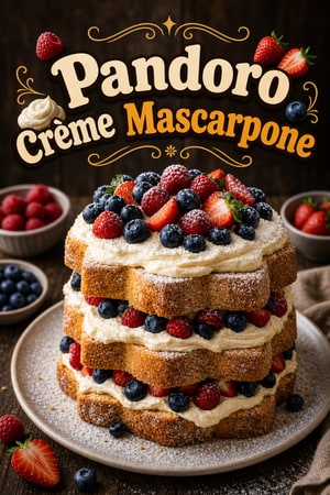 Pandoro Crémeux à la Mascarpone et Fruits Rouges