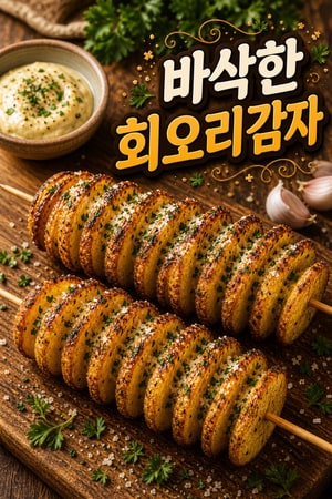 바삭한 회오리 감자 구이: 갈릭 허브 버터의 환상적인 풍미