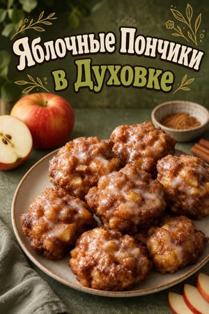 Печеные яблочные пончики с корицей и сахаром