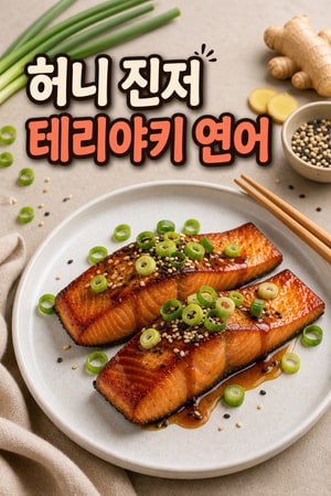 30분 완성 팬에 바삭하게 구운 허니 진저 테리야키 연어 레시피