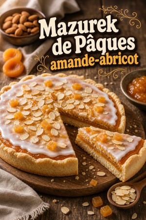 Mazurek de Pâques polonais: tarte sablée amande-abricot