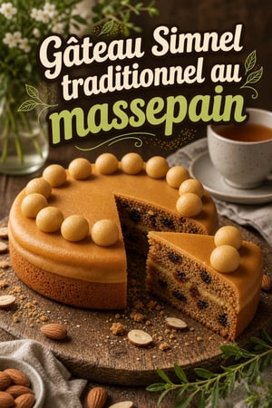 Gâteau Simnel traditionnel au massepain pour Pâques
