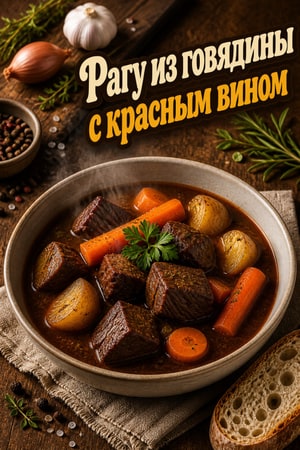 Классическое рагу из говядины с красным вином и травами
