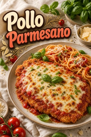 Pollo a la Parmesana Crujiente con Marinara Casera