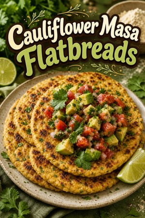 Cauliflower & Masa Harina Low-Carb Flatbreads with Salsa
