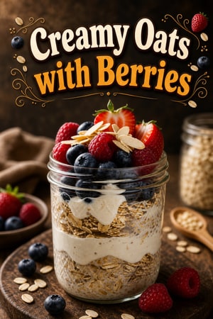 Creamy Overnight Oats with Berries and Almonds