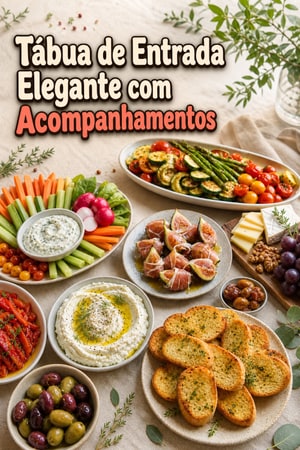 Tábua de Entrada Elegante com Acompanhamentos