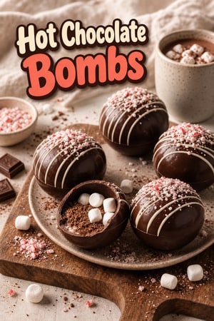 Decadent Hot Chocolate Bombs with Marshmallow Surprise