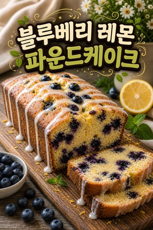 상큼하고 촉촉한 홈메이드 블루베리 레몬 로프 케이크 만들기