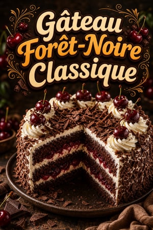 Gâteau Forêt-Noire Classique aux Cerises et au Kirsch