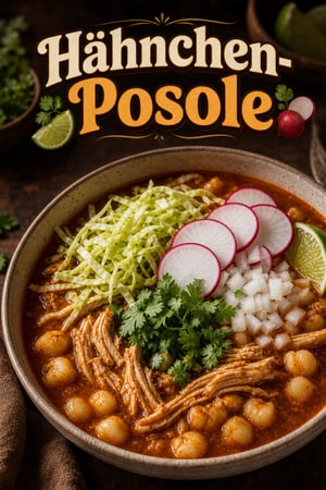 Einfaches Hähnchen-Posole mit Hominy und Chilis