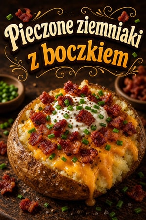Wyśmienite pieczone ziemniaki z boczkiem i szczypiorkiem