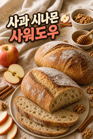 사과 시나몬 사워도우 브레드 - 꿀과 호두를 더한 향긋한 홈베이킹