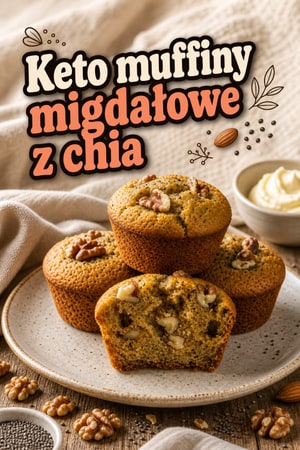 Wysokobiałkowe keto muffiny z mąki migdałowej i chia