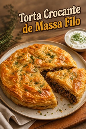 Pastel Crocante de Massa Filo com Carne Moída e Ervas