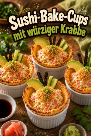 Sushi Bake Cups – würzige Krabben-Cups, knusprig und cremig