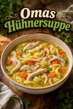 Omas Hühnersuppe mit Kräutern und Gemüse