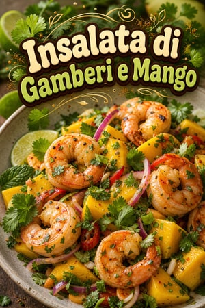 Insalata di Gamberi Fusion: Sapori Thai e Messicani con Mango