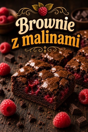 Czekoladowe brownie z malinami: wilgotne i ciągnące ciasto