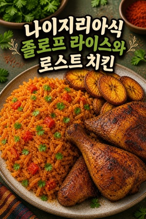정통 나이지리아 졸로프 라이스와 로스트 치킨: 매콤하고 향긋한 서아프리카의 맛