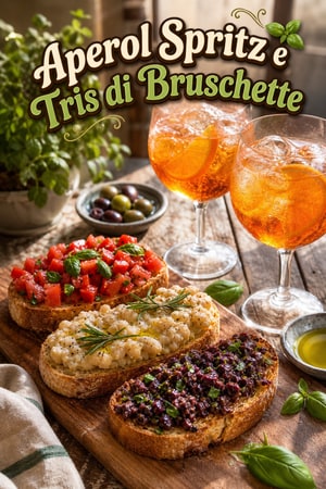 Aperol Spritz e Trio di Bruschette: il Piatto Perfetto per l'Aperitivo