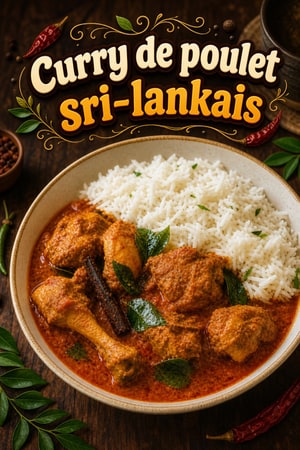 Curry de Poulet Sri Lankais Authentique et Riz Parfumée