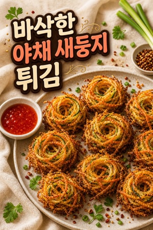 바삭함의 끝판왕! 야채 새둥지 튀김과 매콤달콤 스위트 칠리 소스