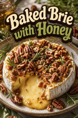 Baked Brie with Honey, Toasted Pecans, and Fresh Rosemary