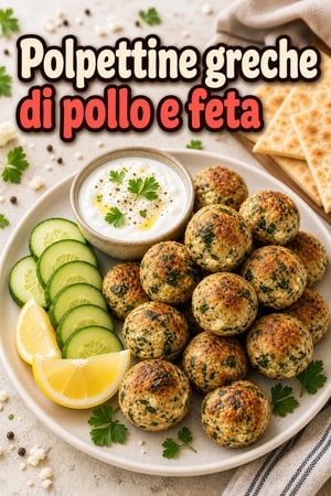 Polpettine di Pollo alla Greca con Feta e Spinaci Proteiche