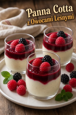 Panna Cotta z Owocami Leśnymi i Sosem Jagodowym