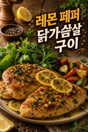 상큼한 풍미 가득, 촉촉한 레몬 페퍼 닭가슴살 구이 레시피