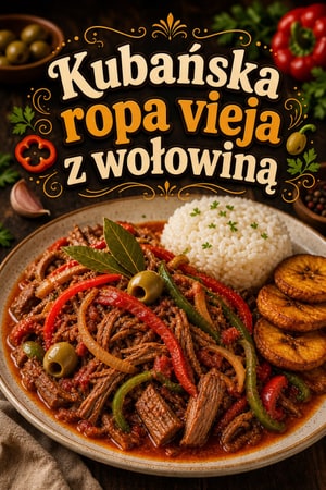 Klasyczna kubańska ropa vieja — szarpana wołowina w sosie