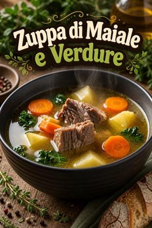 Zuppa di Maiale Saporita con Verdure e Cottura Lenta